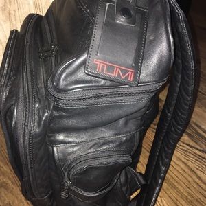 TUMI leather backpack